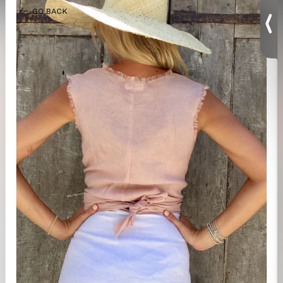 LJC designs Ziggy linen top beige size small - Picture 5 of 7